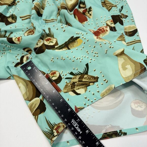 AFTCO Board Shorts Swim Trunk Mens Size S Sushi Print Lined Blue - Picture 7 of 7